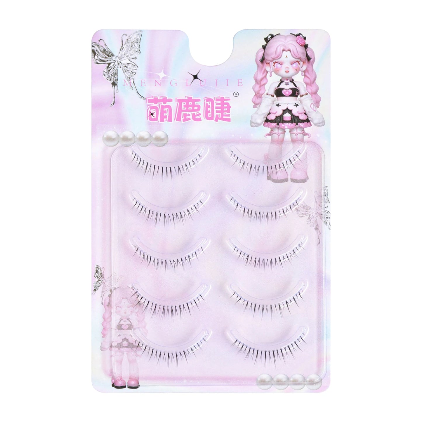 5 Pairs 4-8mm Antique Cartoon Lower False Eyelashes Wispy Cluster Natural Daily Eyelash Extensions For Beauty Eye Cosplay Makeup