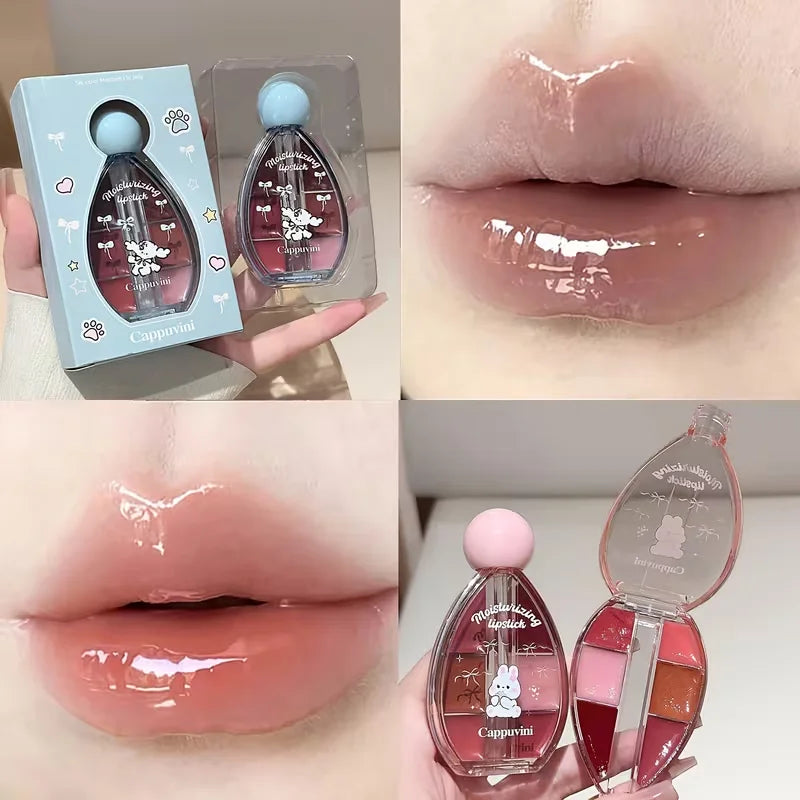 6 Colors Mirror Lip Glaze,Hydrating Plumping,Long-Lasting Wear,Easy to Apply & Full Pigmentation,Jelly Glass Lips,Gift for Women