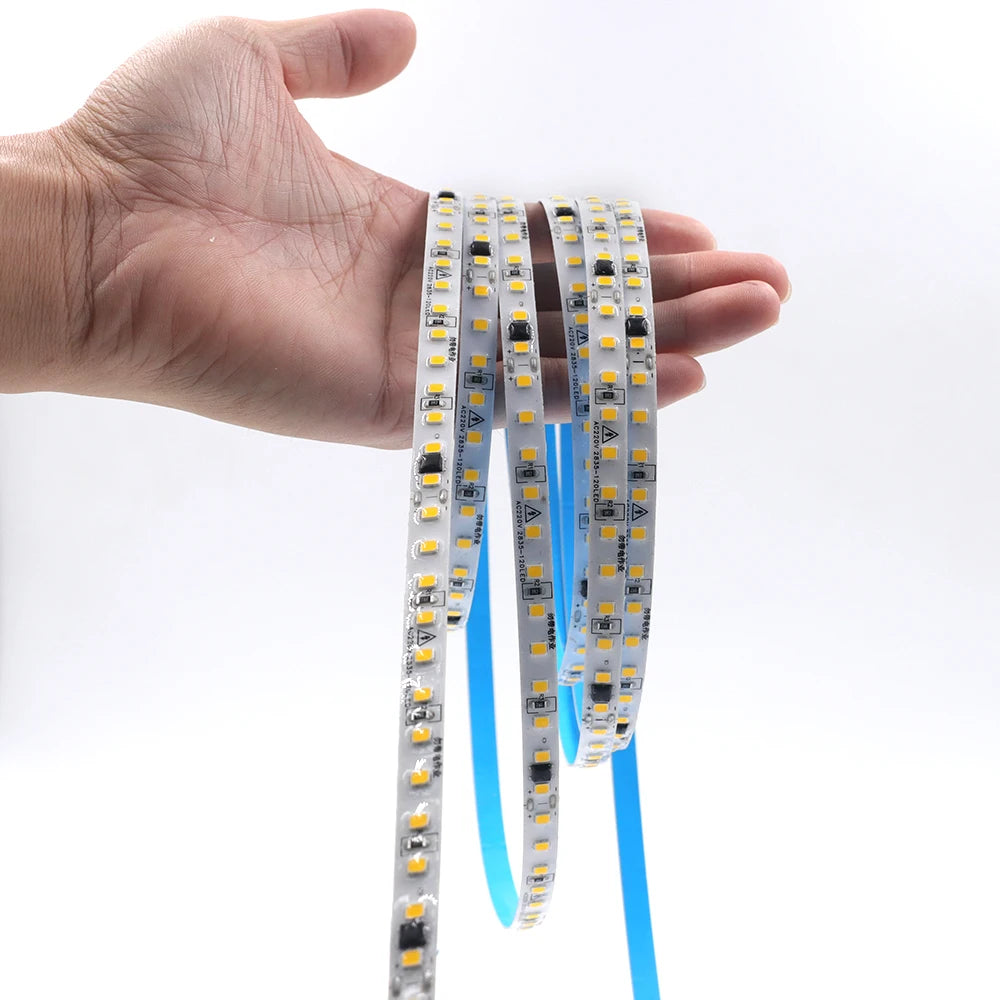 10m 20m 50m 220V 2835 LED Strip Light No Need Driver High Bright 120LEDs/M Flexible Tape Lights IP44 Waterproof Home Lighting