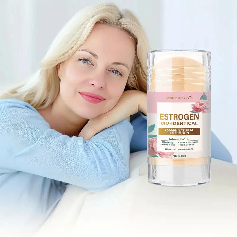 Natural Estrogen Cream Stick, Glycerin, Ginseng Root, Tea Tree Leaf Extract, Calming, Gentle Body Care Cream, Alcohol-Free, Suitable for All Skin Types, Natural Skin Care