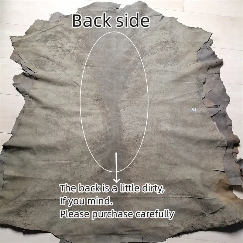 0.5/0.7mm Grey Green Sheepskin. First Layer Leather. Real Leather Fabric. Handmade DIY For Clothes. Whole Sheepskin