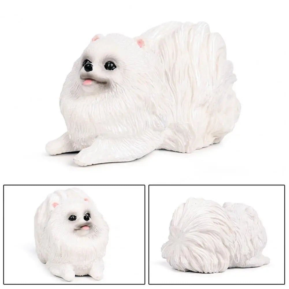 Stable Pet Figurine Home Decor Figurine Realistic Pomeranian Dog Figurines Miniature Pet Statues for Desktop Ornament for Dog