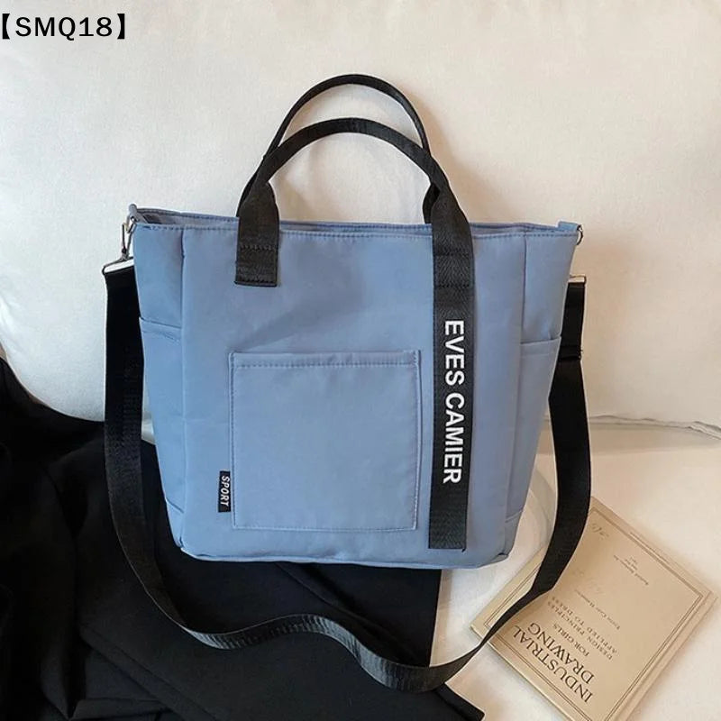 New Casual Tote Large Capacity Shoulder Bag Nylon Waterproof Canvas Handbag Simple Fashion Messenger Bags For Schoolgirl【SMQ】