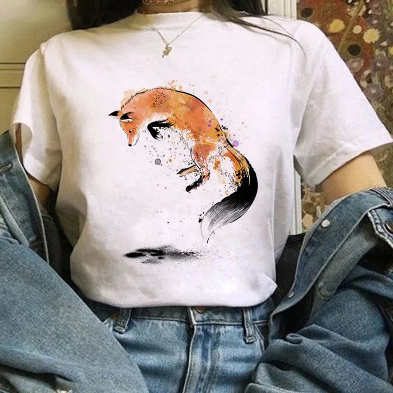 Japanese Anime T Shirts Women T-shirts Harajuku Ullzang T-shirt Cartoon Aesthetic Vintage Shirts for girls 90s Top Tees