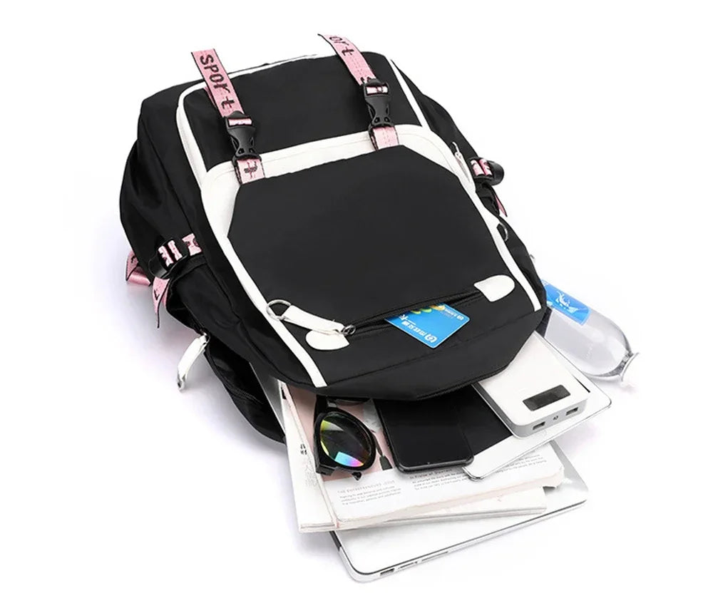 Cat Anime Cartoon School Bag New Fashion Backpack Back To School Cute Kawaii Backpack School Bags for College Student Mochila