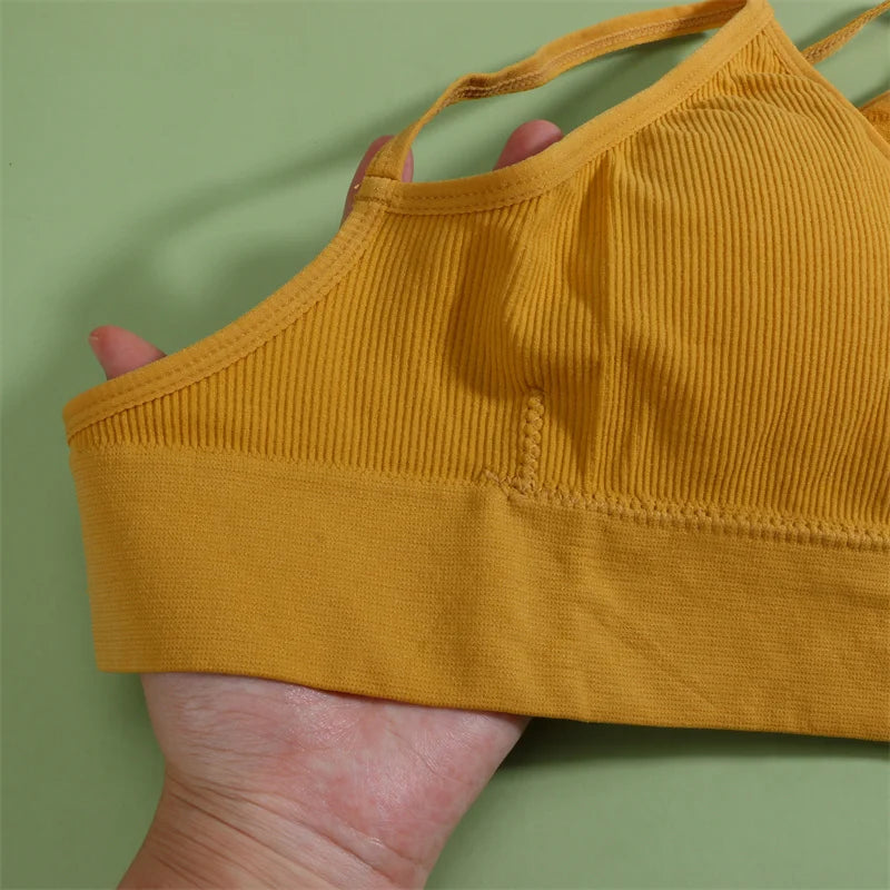 Lingerie Women's UnderwearSexy  Sport BralettSeamless BraSet Low Waist TraceThong Sports Two Piece Bra Woman Clothing Short Sets
