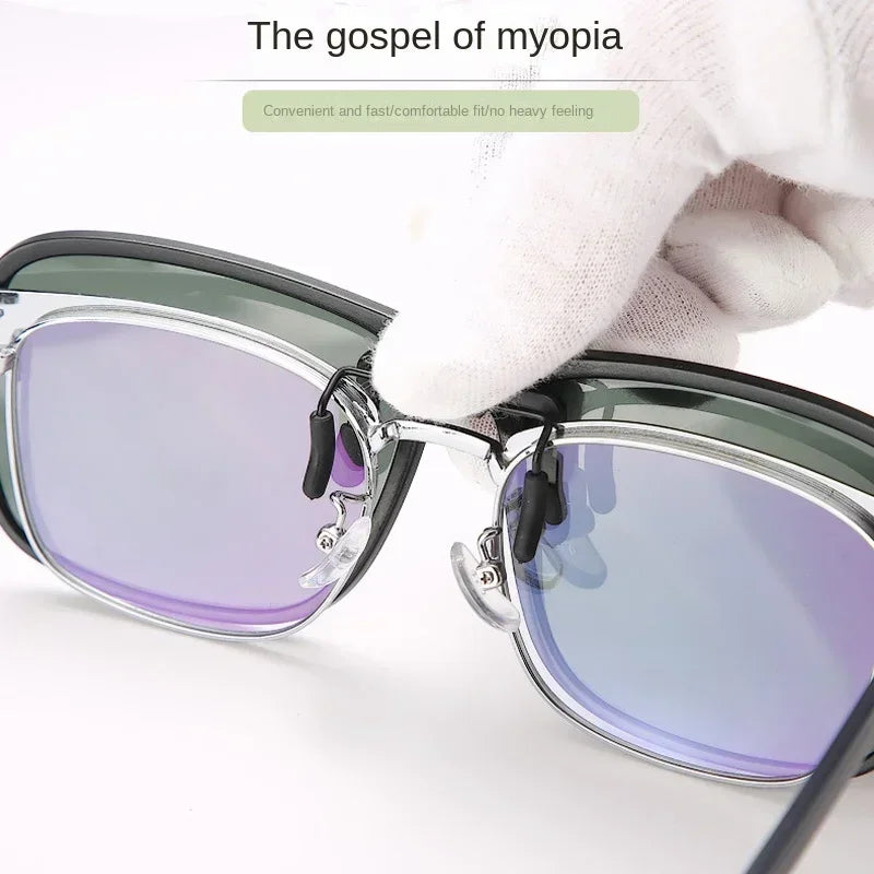Polarized Flip Up Clip on Sunglasses for Driving Dark UV400 Photochromic Anti Glare Lens MyopiaSun Glasses Car Driver Очки