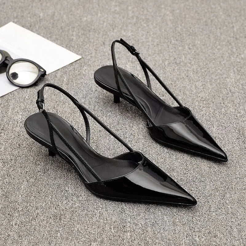 Women Pointed Toe Heels Shoes Sandals 2025 Dress Party Fashion Summer Slippers New Walking Flip Flops Pumps  Slides