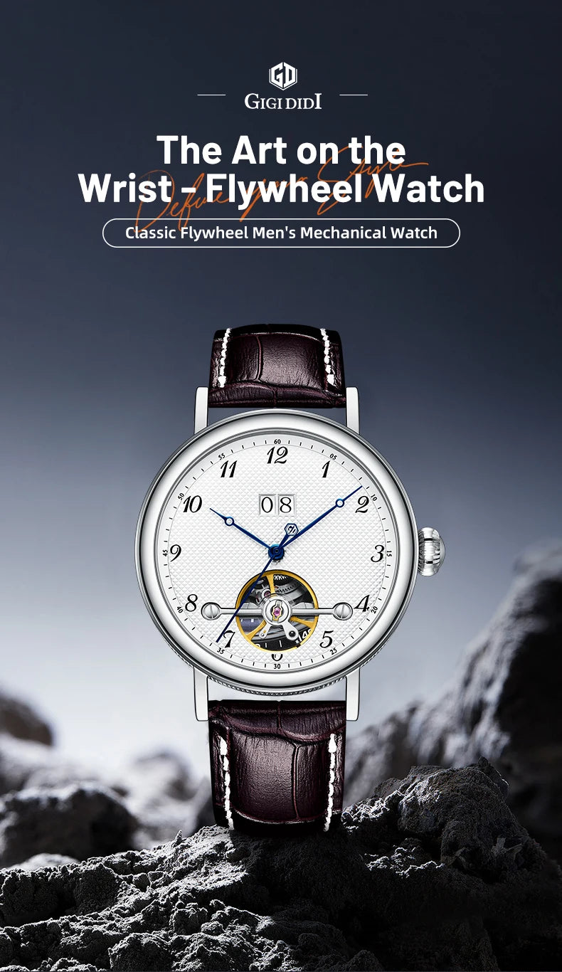 Men Watches 2025 Classic Flywheel Male Watch High Range Stainless Steel Waterproof Automatic Watch for Men Free Shipping Items