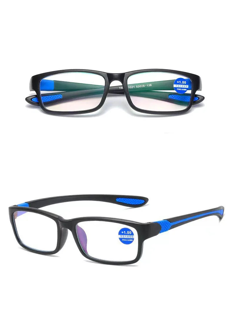 Reading Glasses Men Women Sports Anti-blue Light Reading Eyewear Black Red Frame Presbyopia Eyeglasses 0 to 400 Glasses