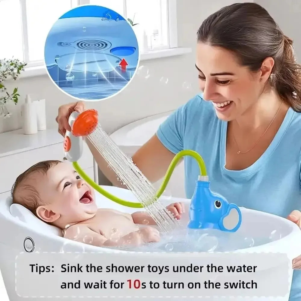 new Baby Bath Shower Head Toys for Kids Ages 2-4 Bath Toys for Infants with Elephant Water Pump for Kids 3-5 Kids Bath Toys