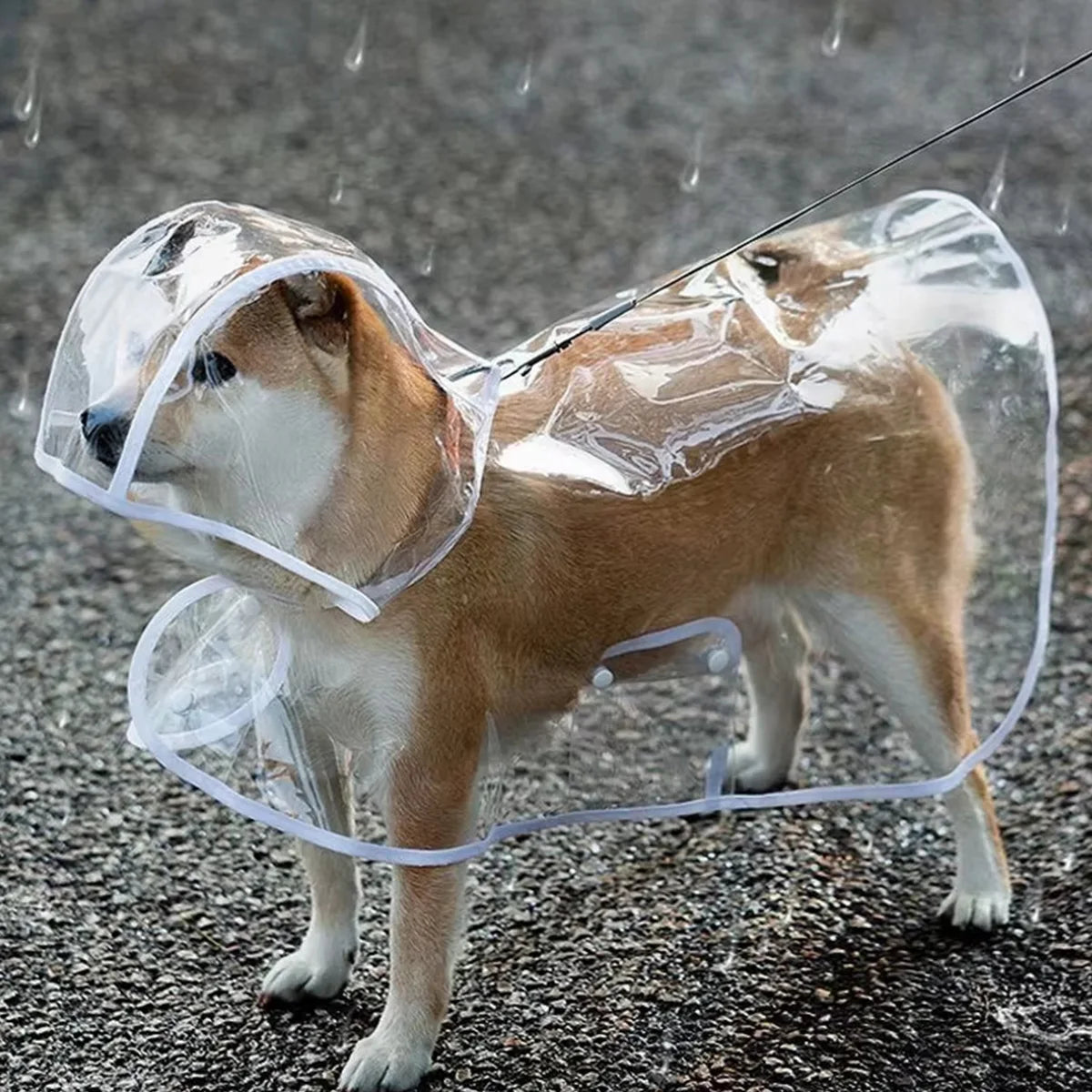 Pet Waterproof Raincoat Pet Dog Puppy Transparent Rainwear Waterproof Jacket Clothes Soft PVC Raincoat for Small Medium-Size Dog