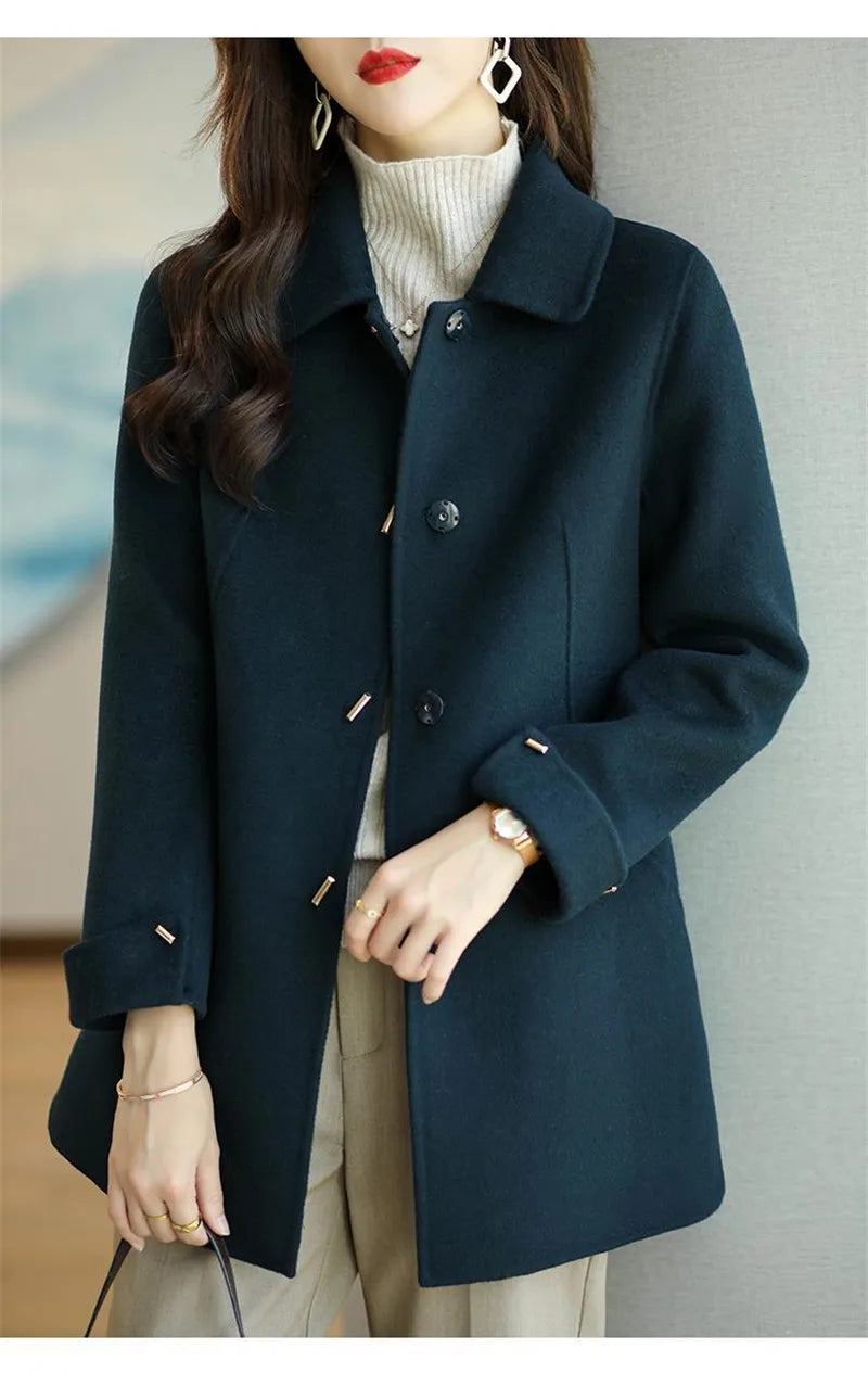 Woolen Coat New Women's Fashion Coat Autumn Winter 2025 Small Casual Woolen Jacket Slim Versatile Ladies High-grade Overcoat Top