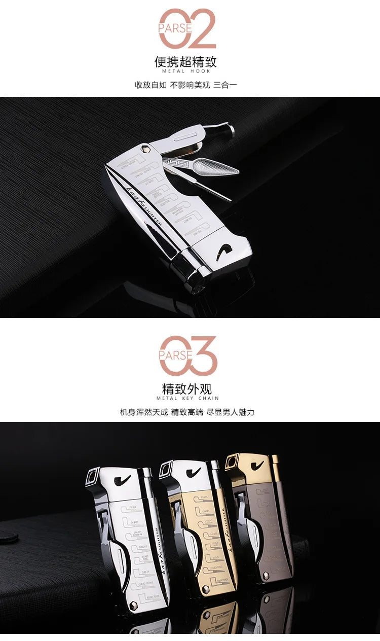 Butane Jet Lighter with Pipe Tool Pipe Rod Lighter Multifunction Gas Lighter Free Fire Compact Cigarette Accessories Cigar Man