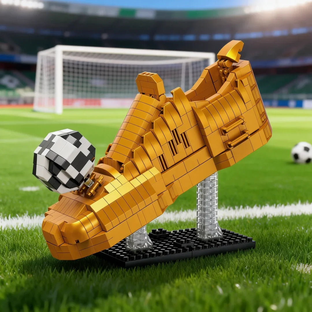Rugby Ball Soccer Boot Model Sports Micro Building Blocks Toy–Collectible Desk Decor for Football Fans,Puzzle Gift for Christmas