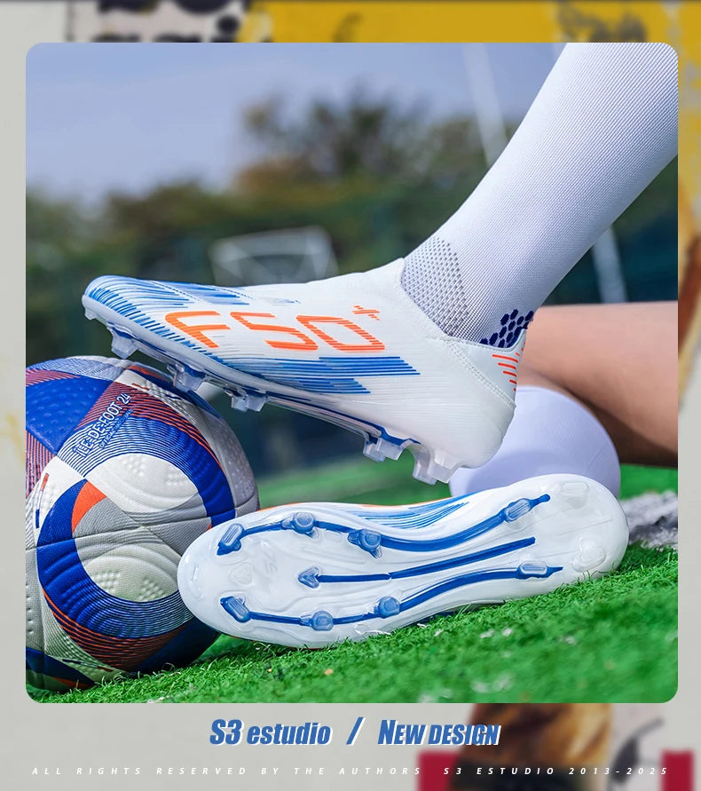 High Quality Mens Football Boots F50 Boys FG/TF Training Studded Fast Soccer Cleats Pro Non Slip Football Shoes for Man 35-45