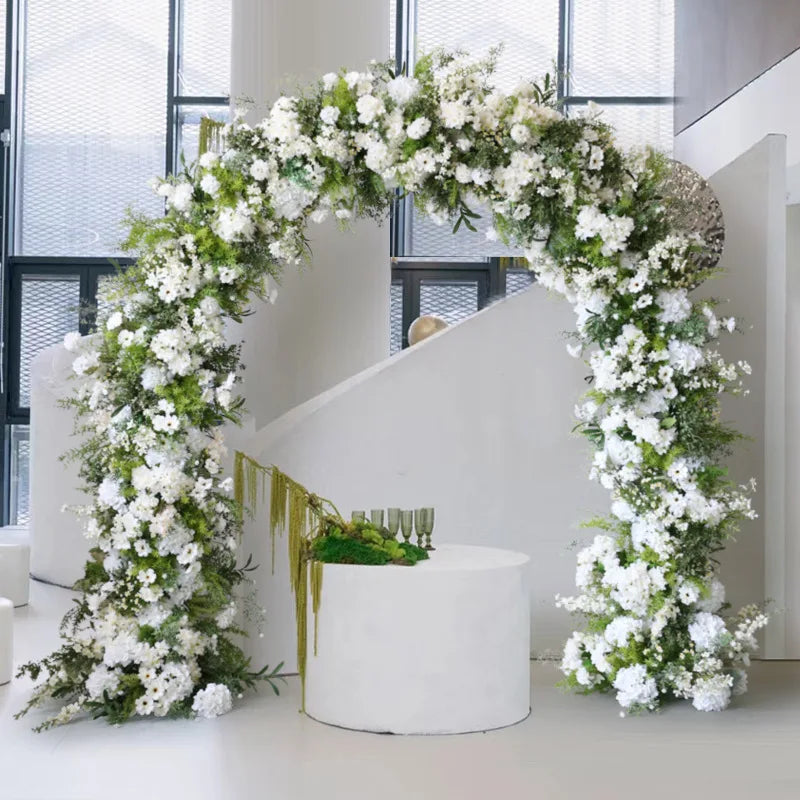 Wedding arch floral arrangement, welcome photography backdrop, flower stand, flower arrangement, venue artificial flowers