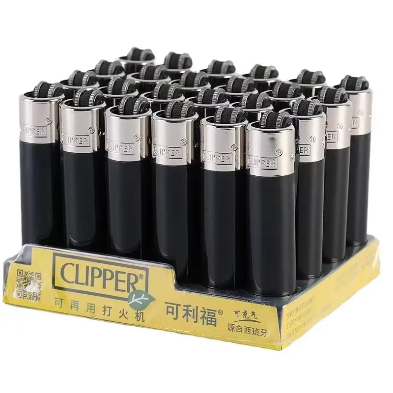 Clipper Lighter Grinding Wheel Mini Lighter Butane Flashlight Lighter (24pcs) Men's Small Tools Cool Gift Cigarette Accessories
