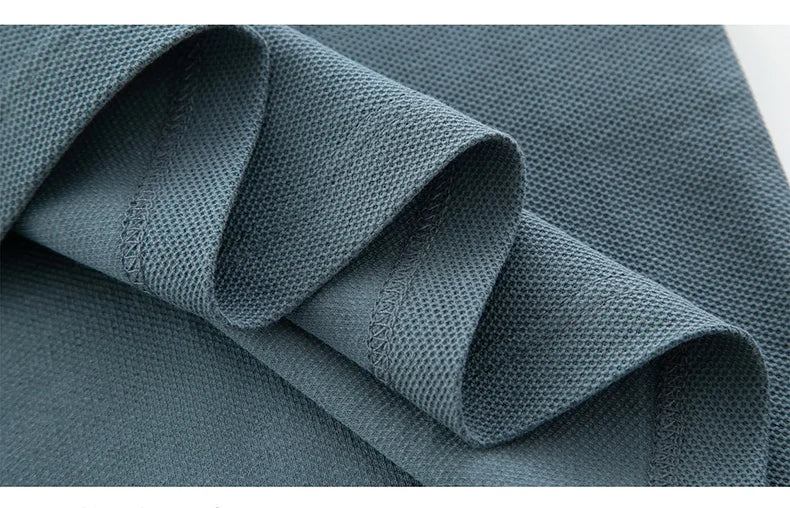 100% pure cotton men's polo shirt summer new fashion casual short sleeve comfortable luxury new simple solid color lapel T-shirt