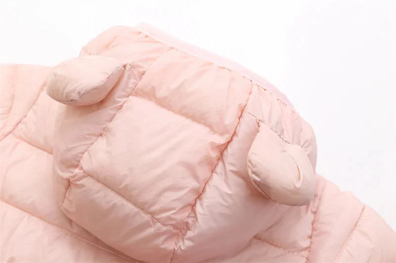 Winter Warm Down Coat Boys Hooded Jackets Autumn New Children Cotton Clothing Girls Thickened Casual Zipper Outerwear 2-6Y