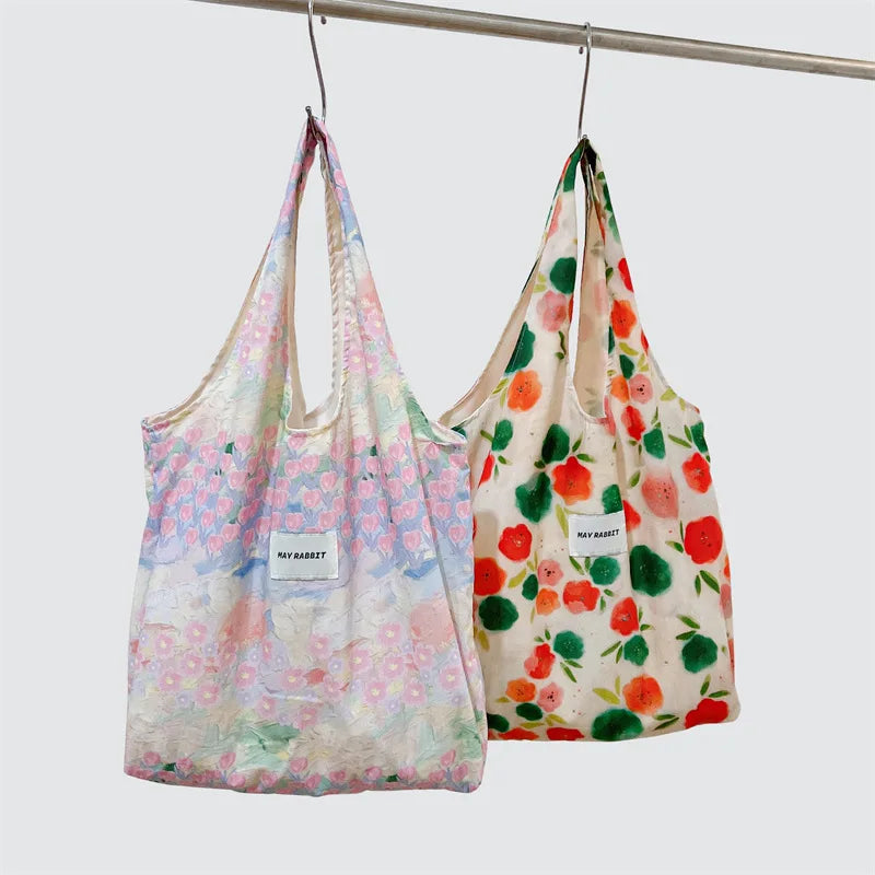 Women's Bag  Cotton Vest Fresh And Artistic Single-shoulder Bag Canvas Large-capacity Daily Handbag Pink Color Simple Fashion