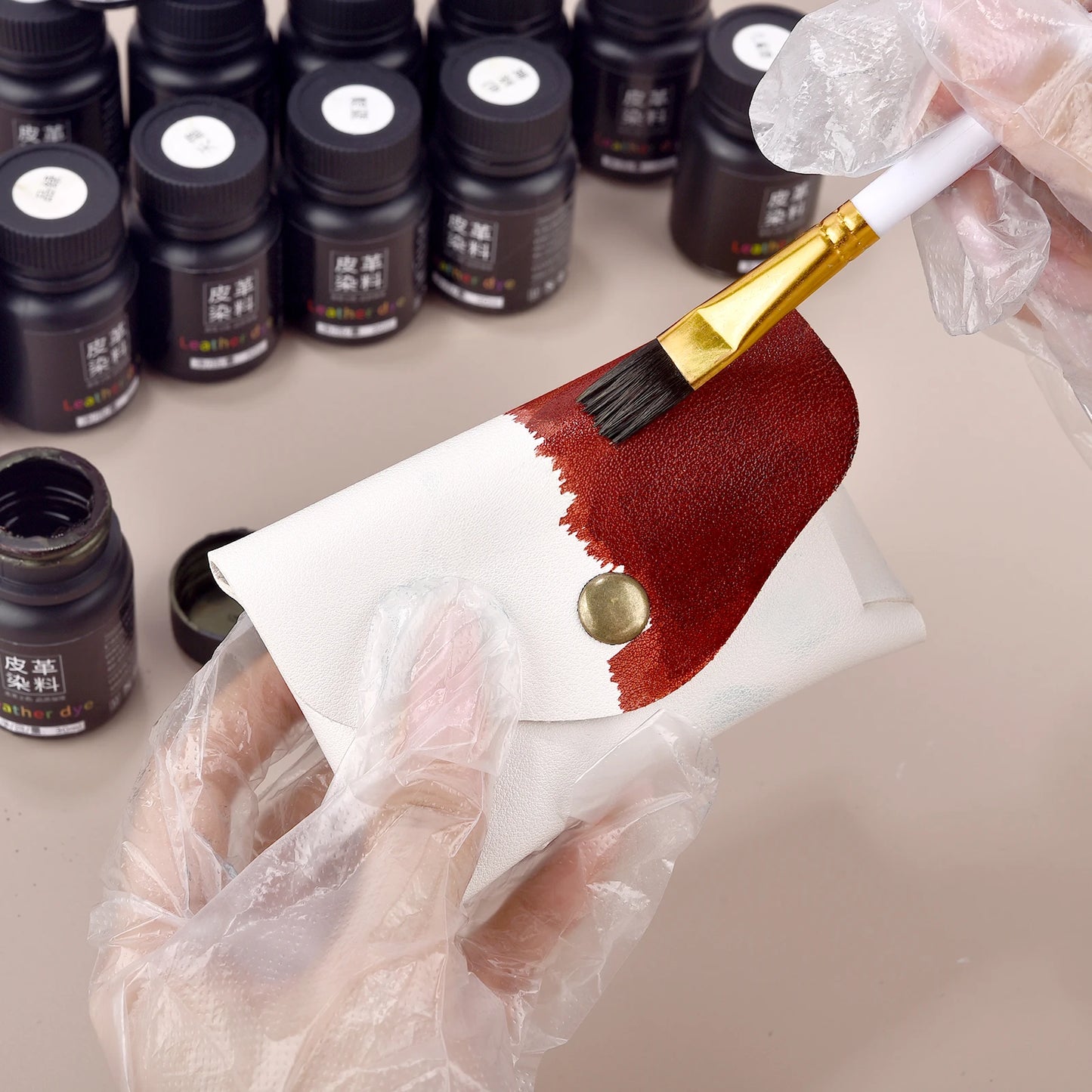 30ml Leather Dye Complete Set Of Diy Handmade Leather Cow Leather Dye Vegetable Tanned Leather Dye Alcohol Dye Water