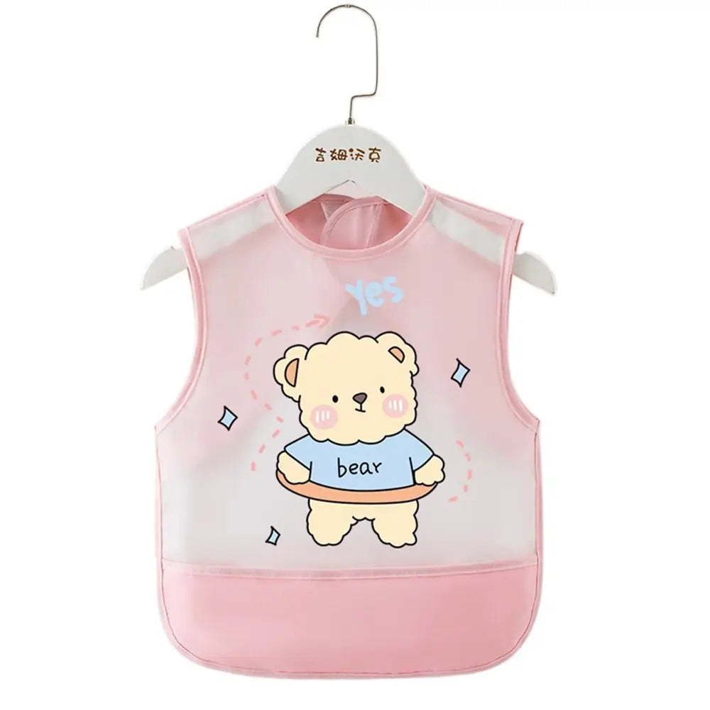 Cartoon Animal Pattern Baby Feeding Bib Waterproof Sleeveless Sleeveless Bibs Bear Rabbit Saliva Towel Burp Apron Boys Girls