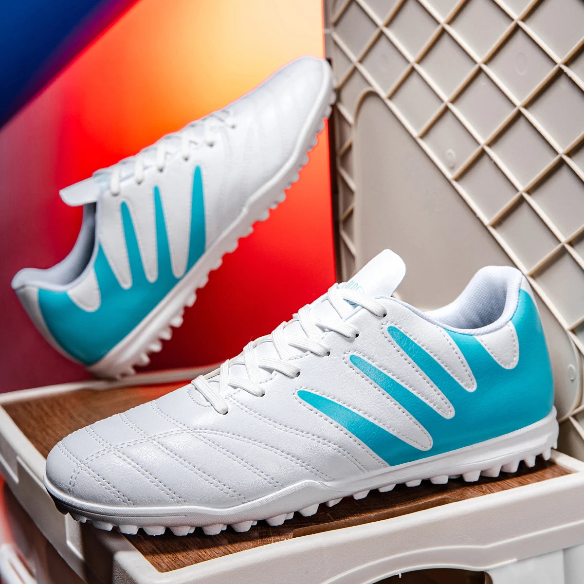 Sport Essential TF Turf Football Shoes Integrated PU Fabric Rubber Sole Anti-slip Wearable Unisex Casual Football Shoes