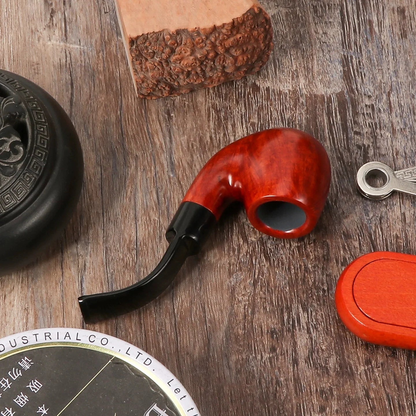 Premium Briar Sherlock Holmes Style Smoking Pipe - 9mm Filter, Handcrafted Solid Wood, Classic Gentlemen's Tobacco Pipe