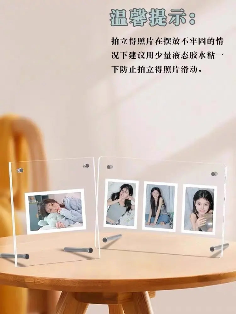 Acrylic Polaroid Frames,Clear Desk Floating Picture Frame for Fujifilm Instax Film,Family and Wedding Collage Picture Frames