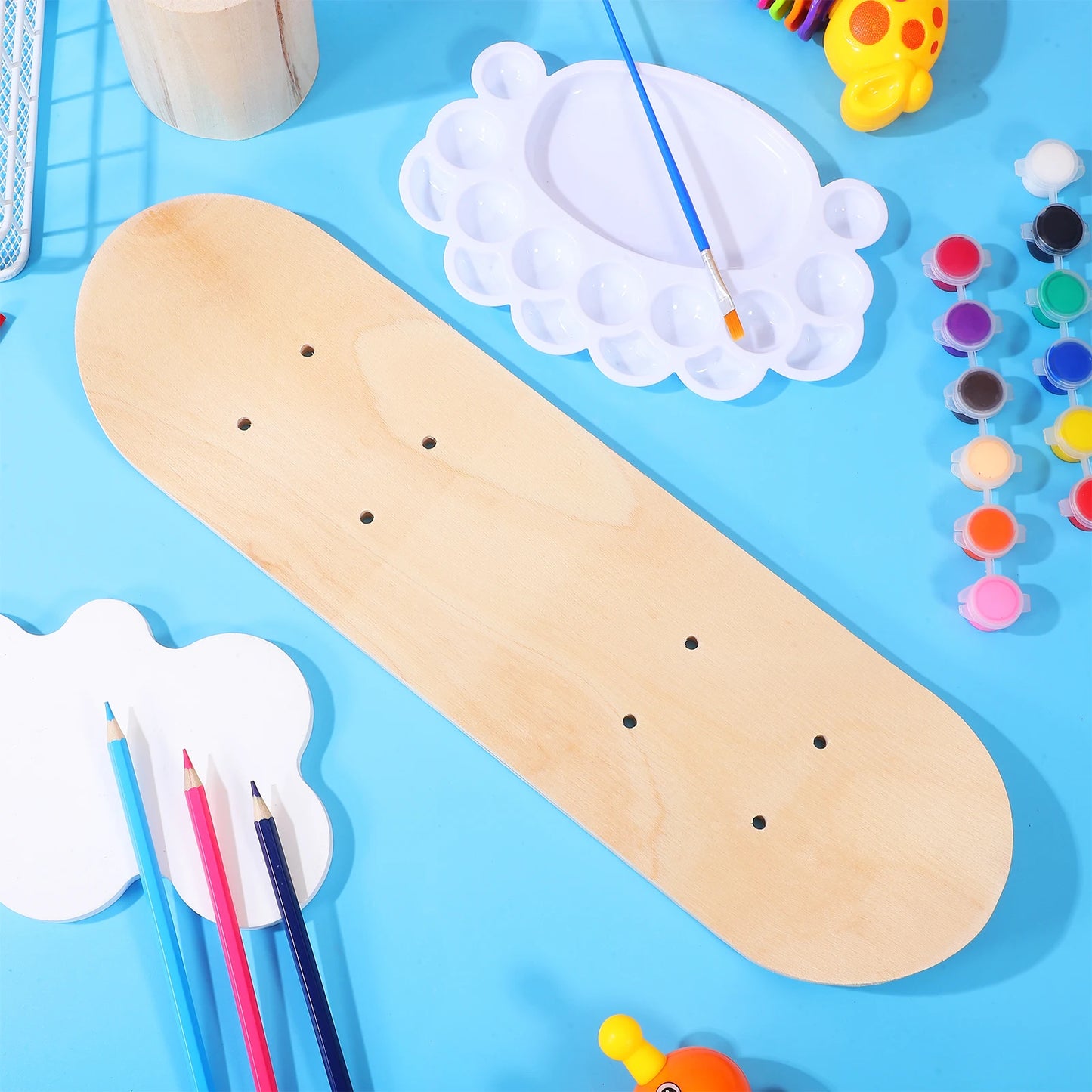 Blank Wood Skateboard Deck DIY Unpainted Board for Teens Adults Custom Design Strong and Sturdy Riding Experience for Families