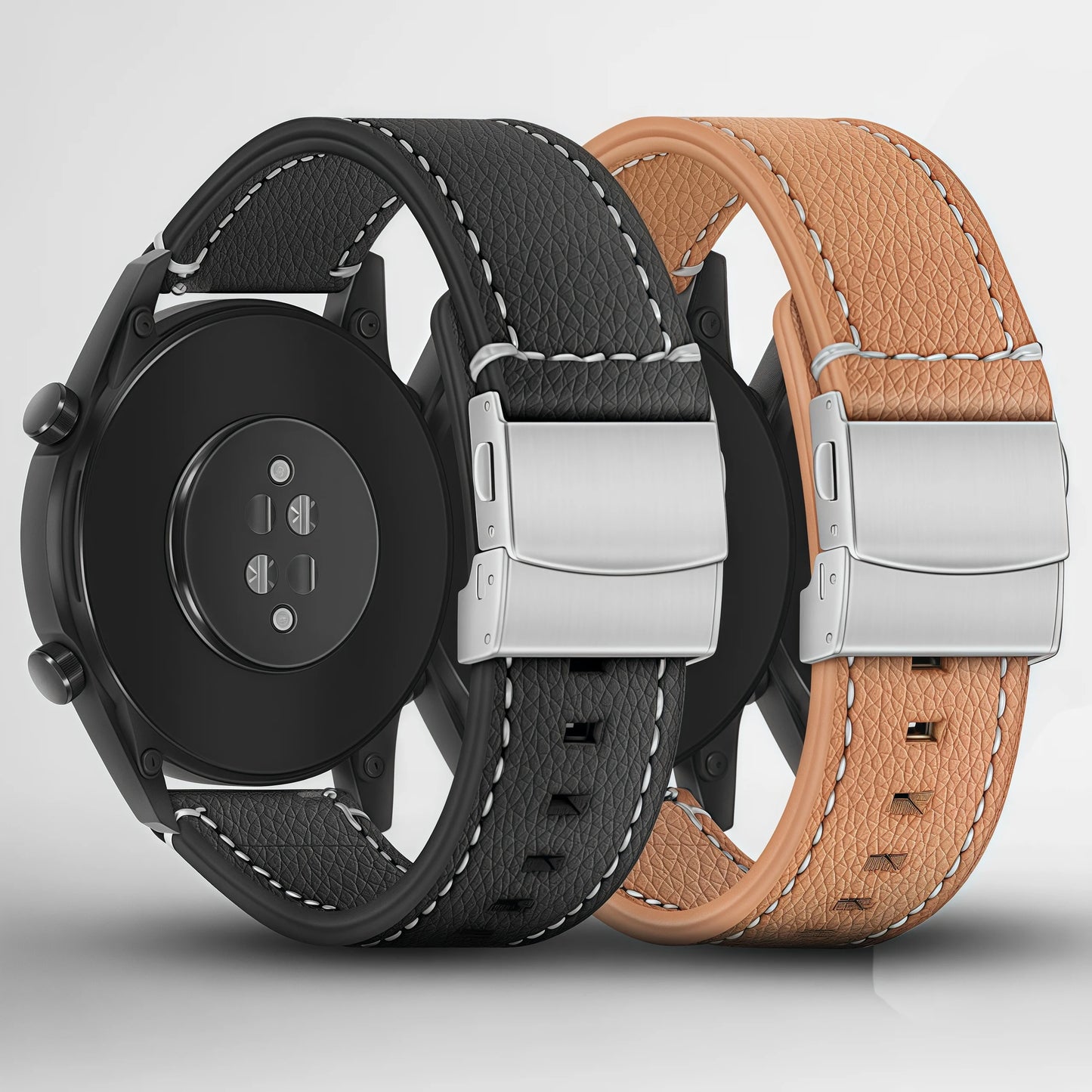Genuin Leather Watchbands For Samsung Galaxy Watch 3 4 5 Strap Women Men18mm 20mm 22mm 24mm Wrist Band Deployment Clasp