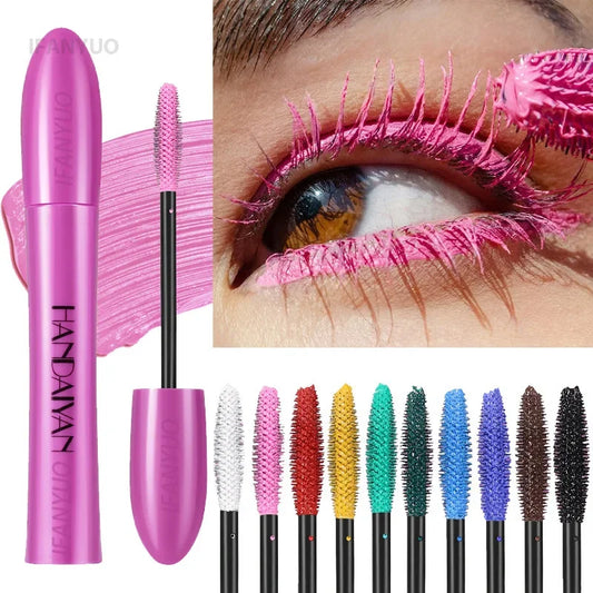 Pink Brown Eyelashes Mascara Colorful Stage Makeup Colored Mascara Cream Blue Green Lasting Waterproof Mascara Curling Eyelashes