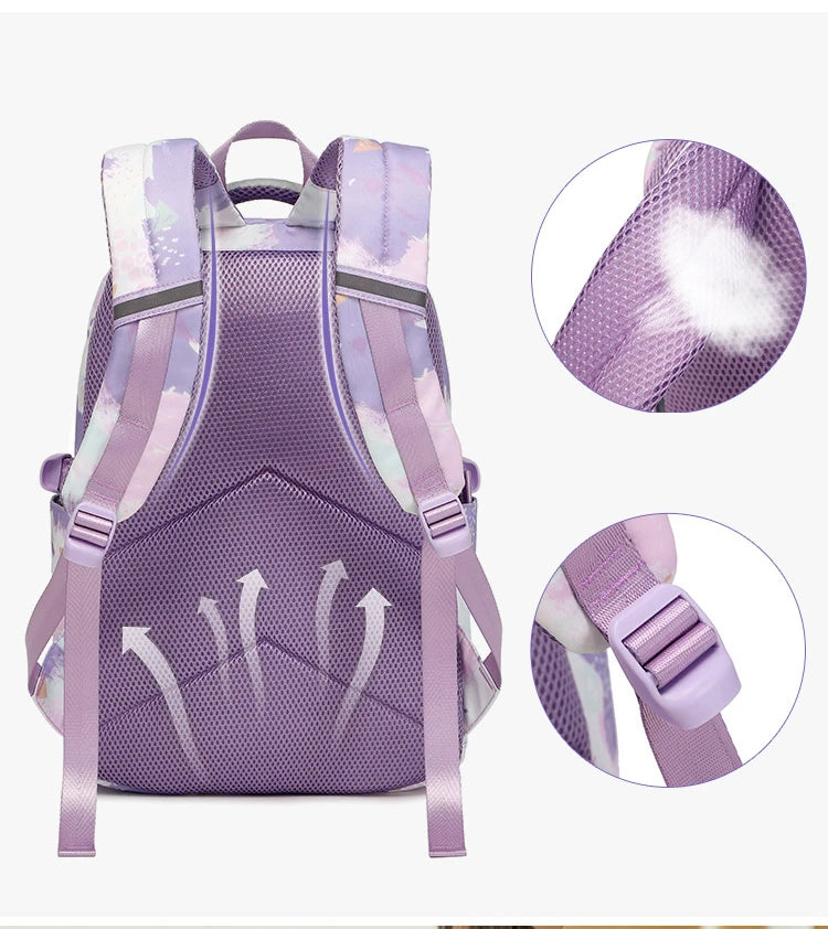 School Bags for Girls Set Waterproof Girls' School Backpack Pencil Cases Lunchbox Aesthetic Class Bags Designer Luxury Back Pack