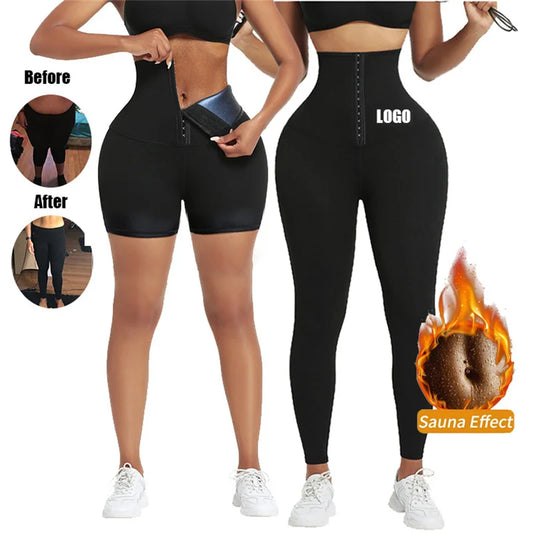 Sweat Sauna Pants Body Weight Loss Slimming Pants Waist Trainer Shapewear Tummy Hot Sweat Leggings Fitness Workout Pants