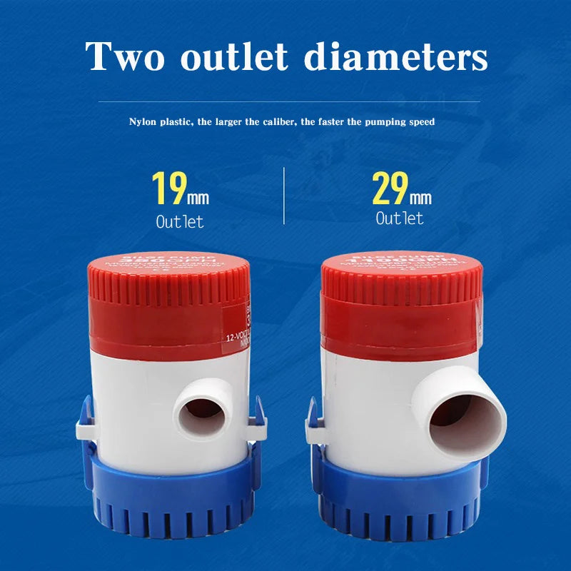Submersible Bilge Pump 12v 24V 1100GPH 750GPH 500GPH Mini Electric Water Pump Used In Boat Seaplane Motor Homes Houseboat