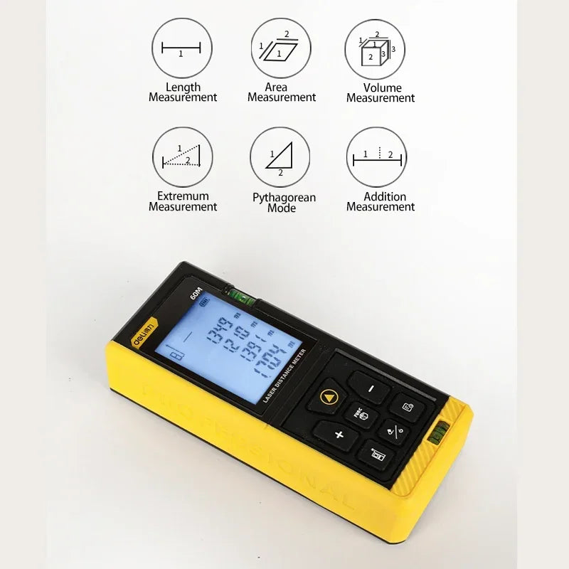 DELI 60M Smart Laser Distance Meter Measure Infrared Rangefinder Handheld Portable Laser Range Finder Tools