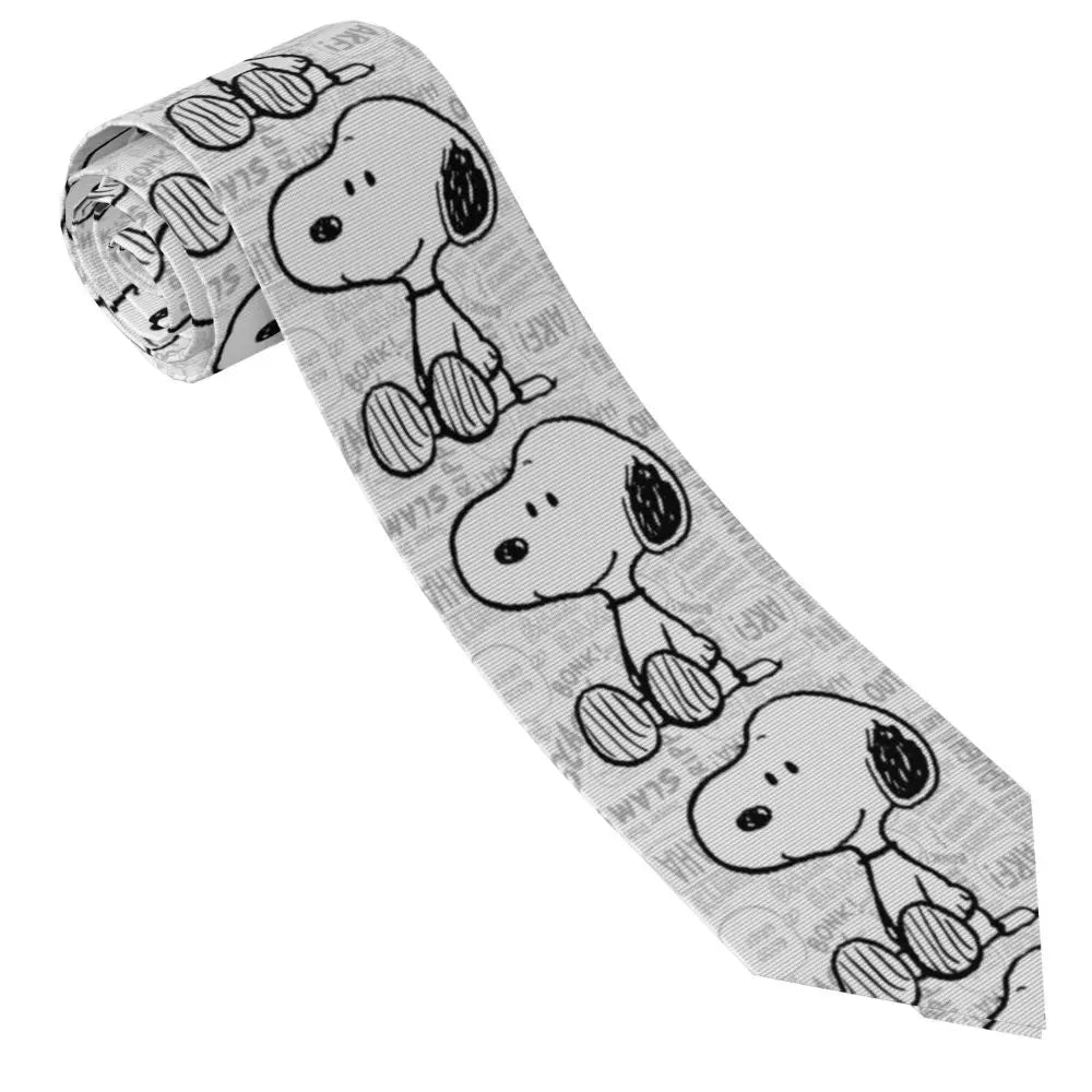 Snoopys & Woodstock Smile Giggle Laugh Neckties Silk 8 cm Neck Tie for Mens Shirt Accessories Cravat Wedding Accessories Office