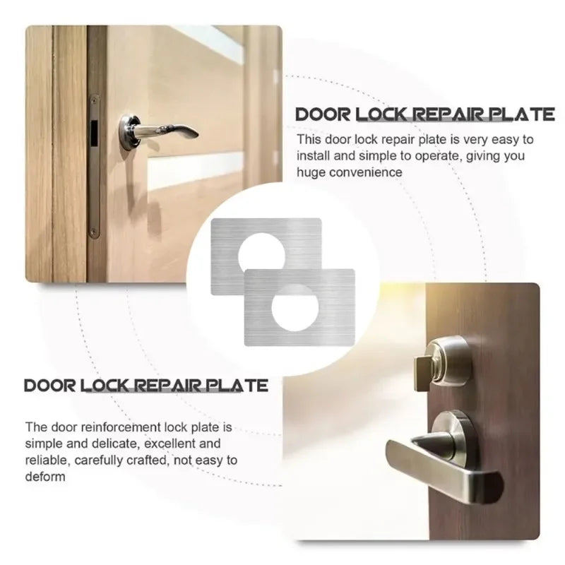 Door Lock Repair Board Cover Circular Stainless Steel Plates Garage Door Handle Plate Covers Patch Reinforcement Plates Brackets