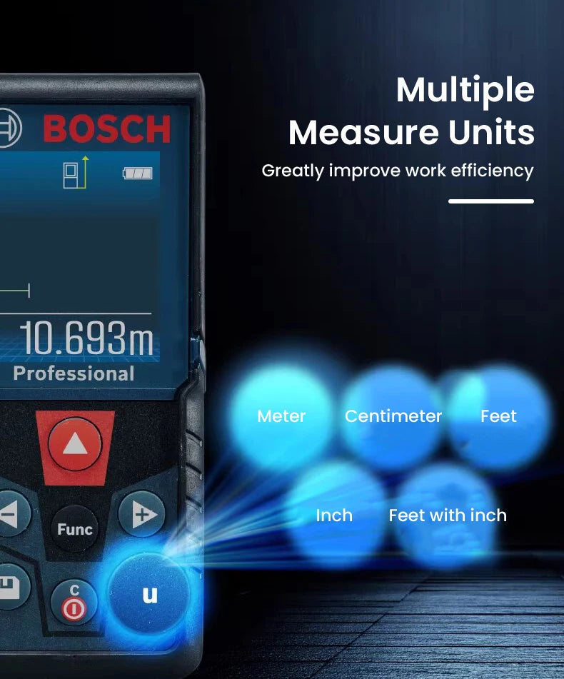 Bosch Laser Tape Measure Professional Distance Meter Optical Rangefinder Accurate 30-50m Surveying Equipment