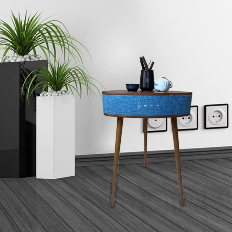Solid Wood European Side Table Smart Multifunctional End Table for Living Room/Bedroom Decorative Small Corner Furniture