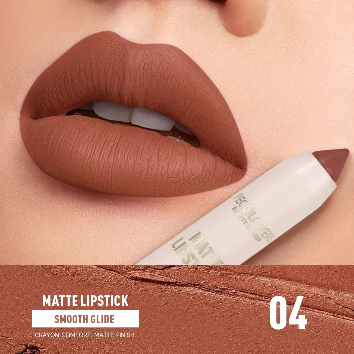 1PC Waterproof Matte Lipstick Pen-Long-Lasting, Waterproof, Moisturizing Formula in Various Shades of Pink, Red, and Nude