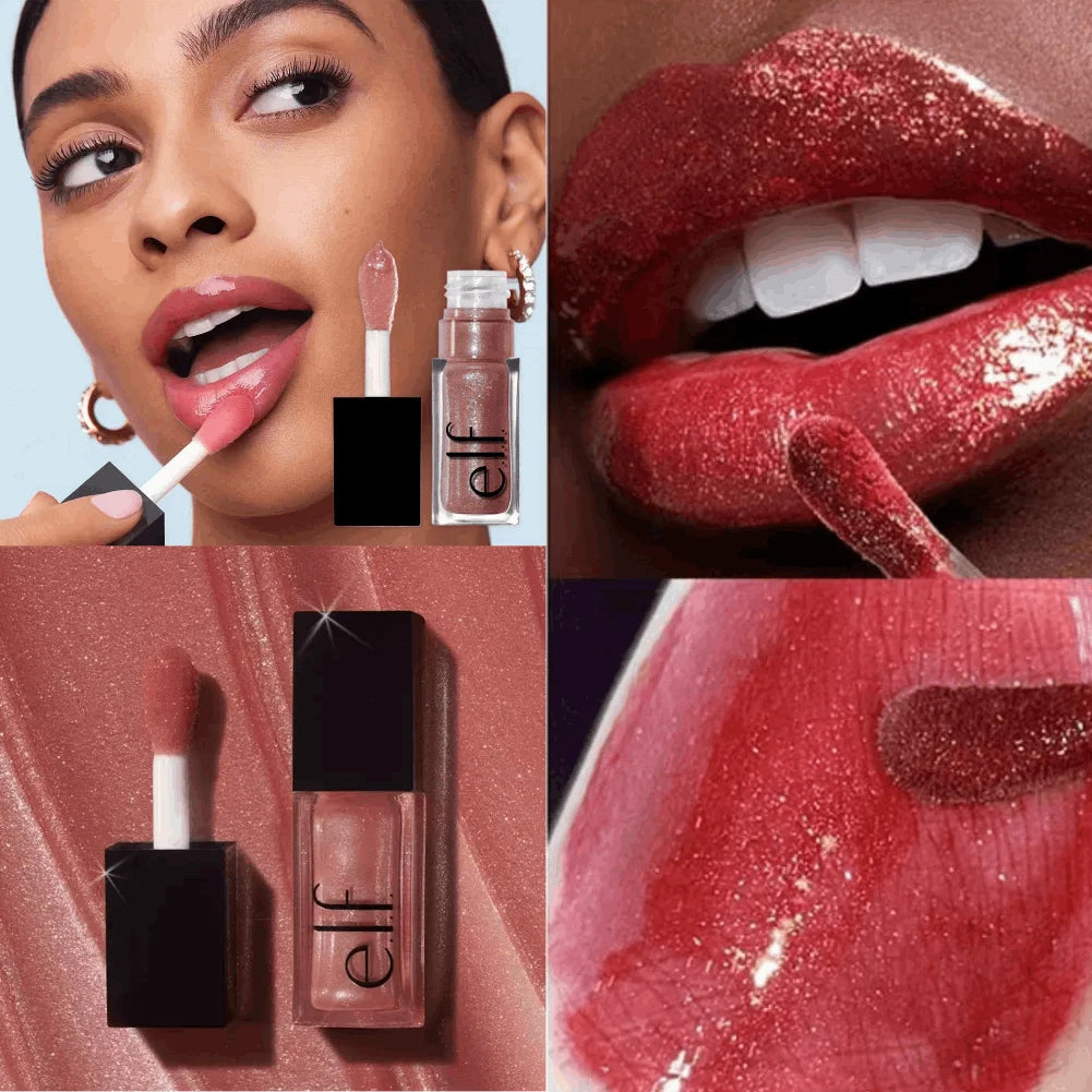 Elf Divine Wine Shiny Lip Glaze Crystal Glossy Finish Long-Lasting Lip Color Cosmetic Beauty Product