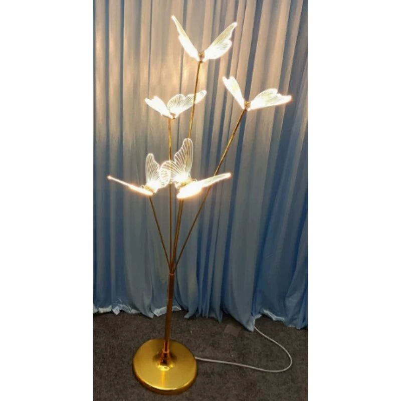 New Wedding Props, Road Lead Wrought Iron Butterflies and Birds, on-site Arrangement, Luminous Floor Lights, Decoration Hotel