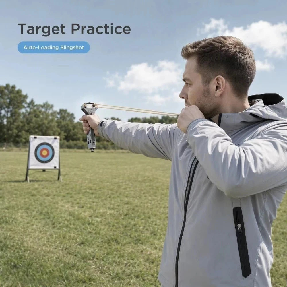 High‑precision Slingshot Toy for Adults, Professional for Outdoor Shooting Competitions, Half‑Metal Half‑Plastic, 3D‑Printed Sli