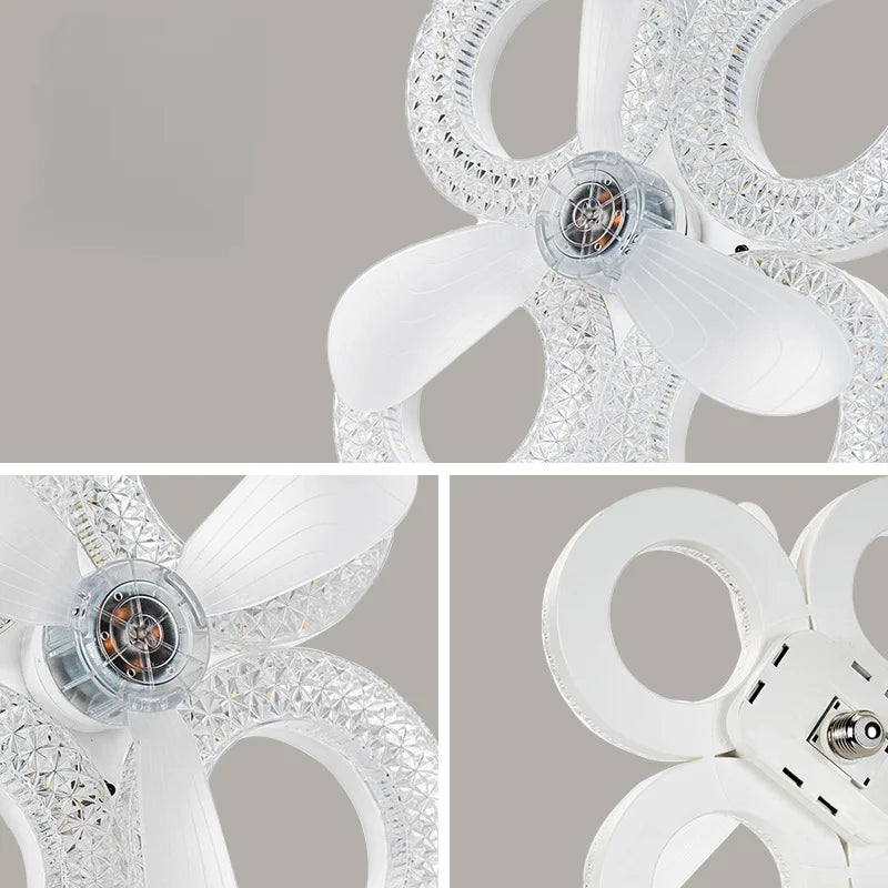 Ceiling Fan Light, E27 Base Remote Control 3000K-6500K Stepless Dimmable Color, 3 Speeds Timer LED Fan Lamp for Living Room
