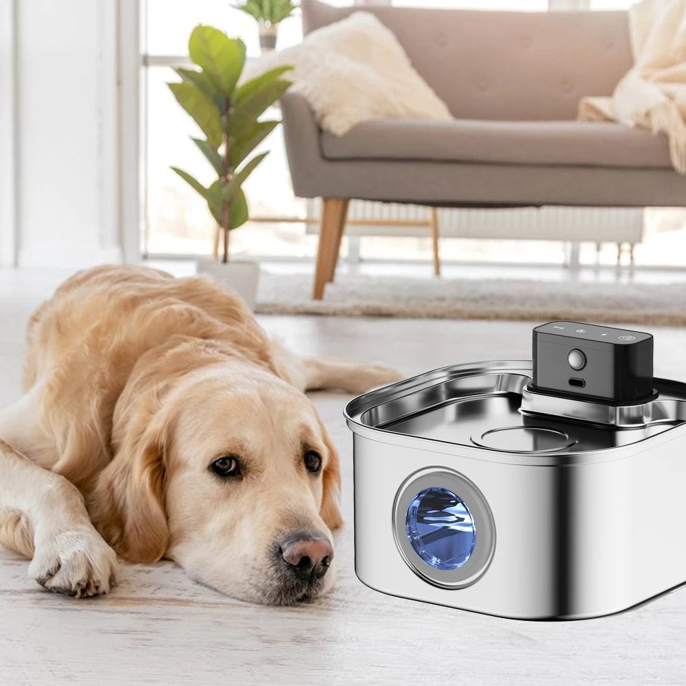 Stainless Steel Wireless Cat Water Fountain 4000mAh Pet Water Dispenser For Dog Cat Infrared Sensor Smart Pet Drinkier Fountain