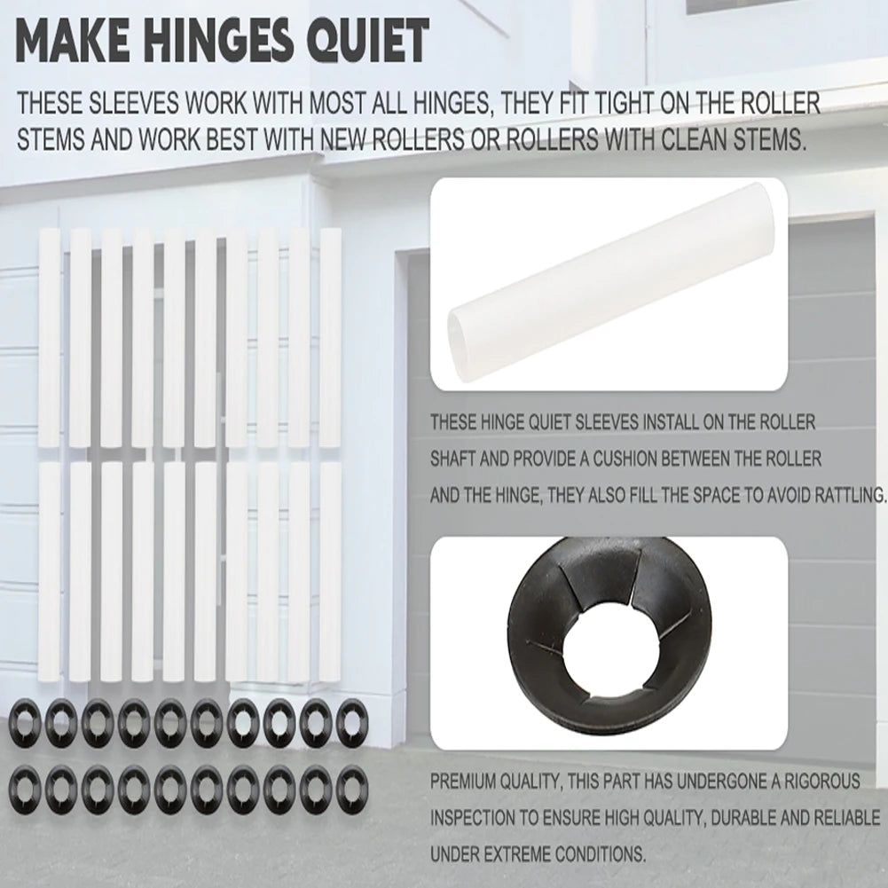 20Pcs Garage Door Hinge Quiet Roller Sleeves Roller Shaft Gaskets Compatible with Quiet Garage Door Rollers Bearing