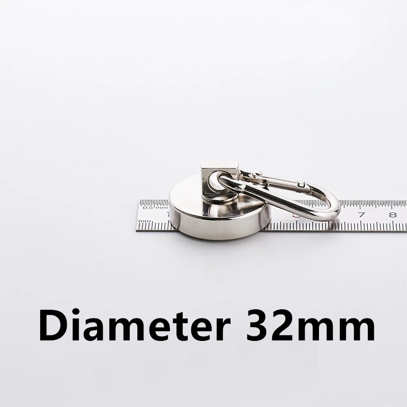 Strong Neodymium Magnetic Hooks 360°Rotation Carabiner Magnet Ring Keychain Hook for Home Refrigerator Kitchen Bathroom Hanging