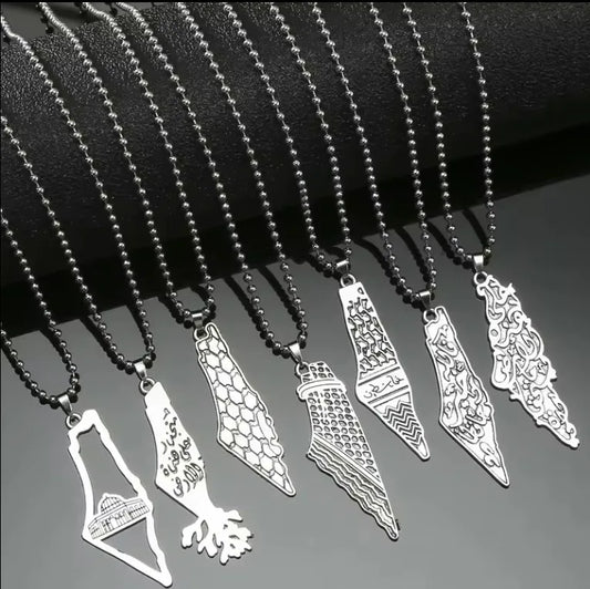 Palestine Map Pendant Necklace Jewelry Necklace for Man Woman Gift